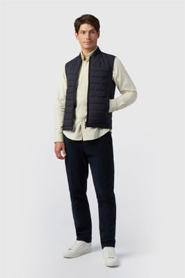 Single Breasted Zip Front Regular Gilet in Dark Blue