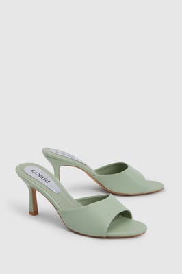 Abbie Faux Patent Leather Medium Stiletto Heeled Mules