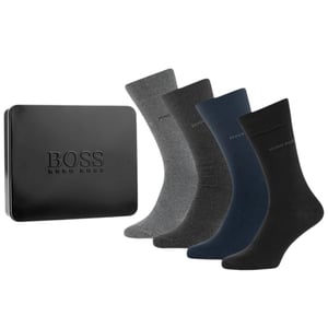 Hugo Boss Men's 4-Pack Socks Set Gift Box Multicolor Size UK 6-11
