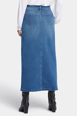 Hoge Taille Lange Rok Met Midden Voor Splitsing