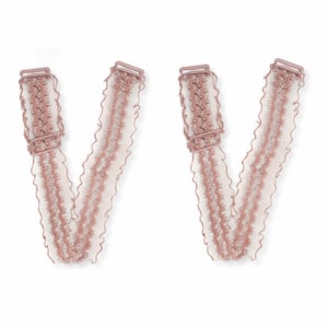Flo Women's Adjustable Lace Bra Straps & Backless Bra Extension Accessories, pink