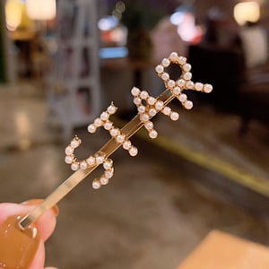 Envie Pearl Words Hairpin Star Letter Statement Hair Clip Fashion Accessory Gold