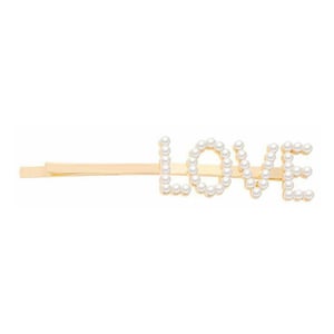 Envie Pearl Words Hairpin Love Letter Statement Hair Clip Fashion Accessory Gold