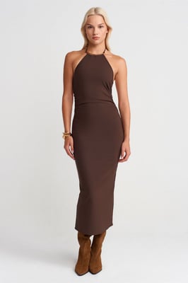 Halternekk Bodycon Midi-jurk