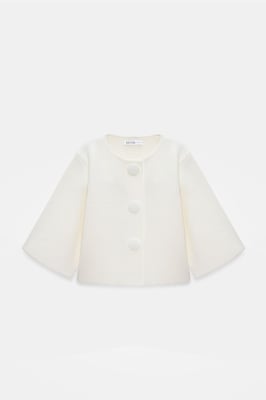 Korte Jacquard Knopen Cardigan