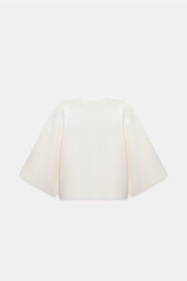 Korte Jacquard Knopen Cardigan