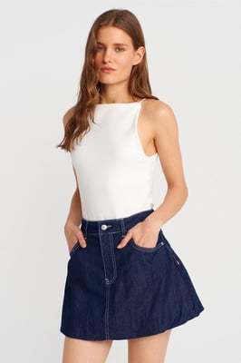 Slim-Fit Halterhals Jersey Blouse