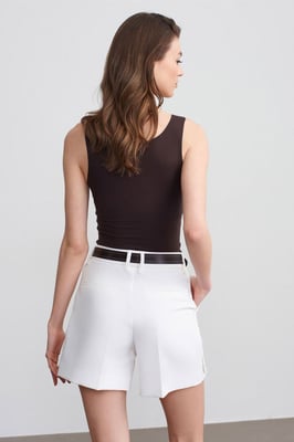 Aansluitend Mouwloze Katoenmix Cami Blouse