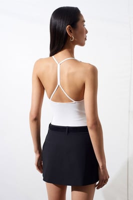 Slim Fit Cut-Out Halter Bodysuit