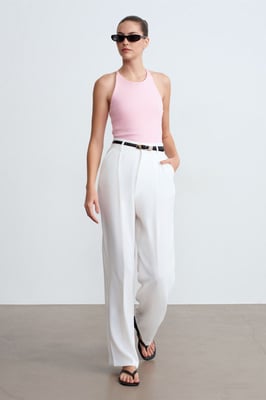 Slim Fit Halterhals Tricot Blouse