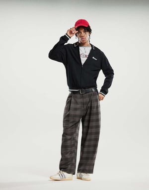 Dickies lewistown striped knitted cardigan in black