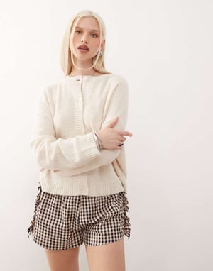 Reclaimed Vintage boxy cardigan in cream