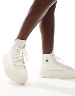 Converse Chuck Taylor All Star Cruise Hi platform trainers in off-white