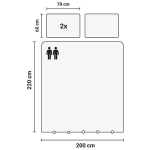 DoubleDry Dekbedovertrek seersucker 100% katoen tweepersoons 200x200/220 cm
