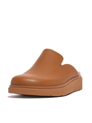 Womens Light Tan Gen Ff Leather Mule