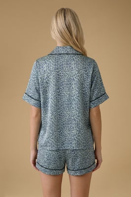 Short Sleeve Satin Printed Nightwear set