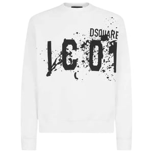 Dsquared2 Icon Splash Cool Fit Rund Hals Vit Tröja