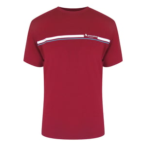 Aquascutum Active Cotton Stripes Bordeaux Burgundy T-shirt