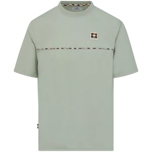 Aquascutum Active Club Check Piping Design Salvia Light Green T-shirt