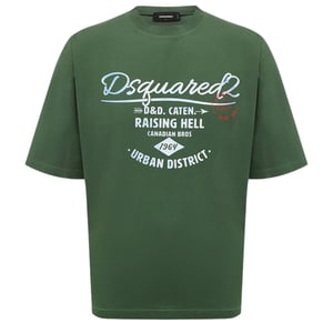 Dsquared2 Branded Raising Hell Logo Groen T-shirt