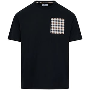 Aquascutum Active Raglan Check Pocket Black T-shirt