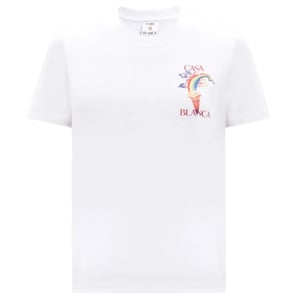 Casablanca Mönstrad Vit T-shirt Med Naturmotiv Och Lärare