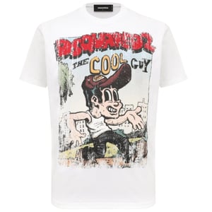 Dsquared2 Cigarette Fit The Cool Guy Print White T-shirt