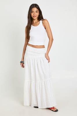 Broderie Maxi Tiered Skirt