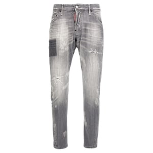 Dsquared2 Sexy Twist Jeans Worn Faded Style Grey Jeans