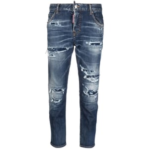 Dsquared2 Skater Jean Destroyed Reinforced Denim Blue Jeans