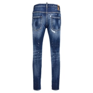 Dsquared2 Super Twinky Jean Förstärkta Slitna Denimtvättade Blå Jeans