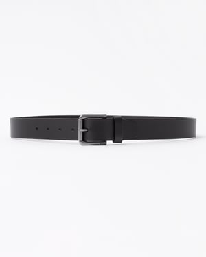 Logo Detail Belt in Black