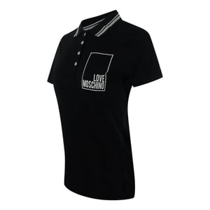 Love Moschino Small Box Logo Zwarte Poloshirt