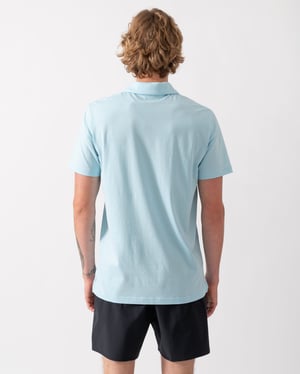 Short Sleeve Logo Detail Beach Polo in Pale_Blue