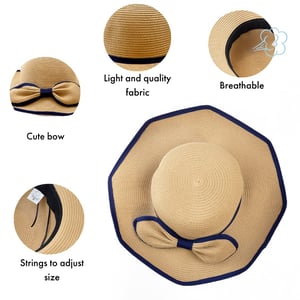 Ladies Wide Brim Foldable Sun Hat Adjustable Summer Beach Hat in Camel