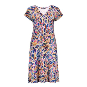 Geisha 67424-60 june 815 dress v-neck short jersey aop pr.02-26-2 indigo/purple