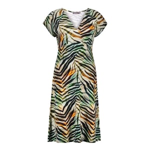 Geisha 67424-60 june 775 dress v-neck short jersey aop pr.03-26-2 brown/green
