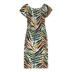 Geisha 67422-60 may 775 dress elastic shoulder jersey aop pr.03-26-2 brown/green