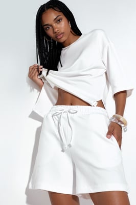 Middenhoog Taille Trekkoord Sweatshorts