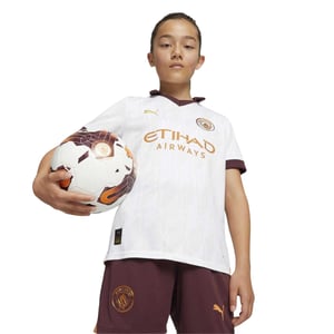 Puma Manchester City-uittenue voor kinderen (Wit/Brons/Bourgondië)