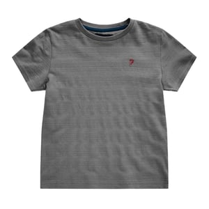 Farah T-shirt met gestructureerde strepen voor kinderen – Silverstone (Grijs)