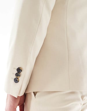 ASOS DESIGN skinny suit jacket in stone