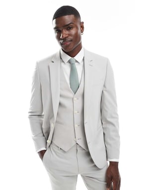 ASOS DESIGN skinny suit jacket in light grey