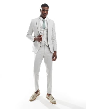 ASOS DESIGN skinny suit jacket in light grey