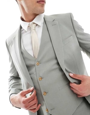 ASOS DESIGN skinny suit jacket in light green
