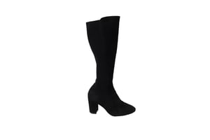 Stuart Weitzman Livia 80 Knee Boots in Black Suede