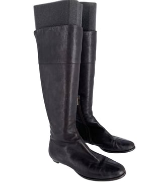 JImmy Choo London Knee Boots in Brown Calfskin Leather