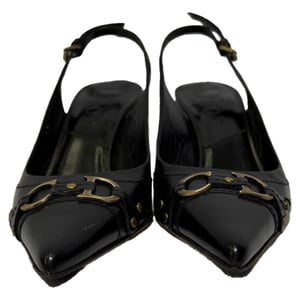 Dior CD Slingback Pumps in Zwart Leer