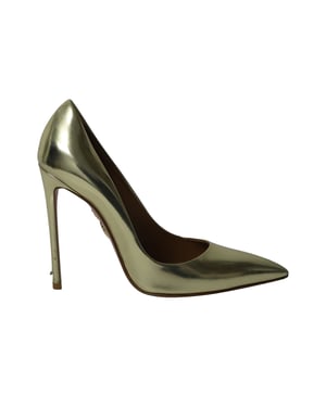 Aquazzura Purist Pumps in Gold Patent Leather