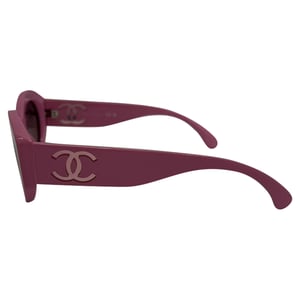 Chanel CC Oval-Framed Sunglasses in Pink Acetate